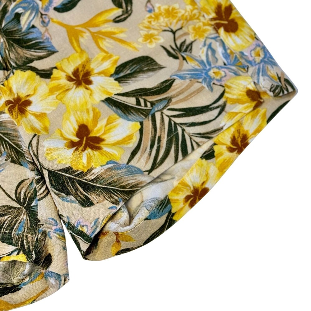 Old Navy Everyday Shorts Tropical Floral Print‎ Mid Rise Linen Blend Women 10 - Picture 4 of 8
